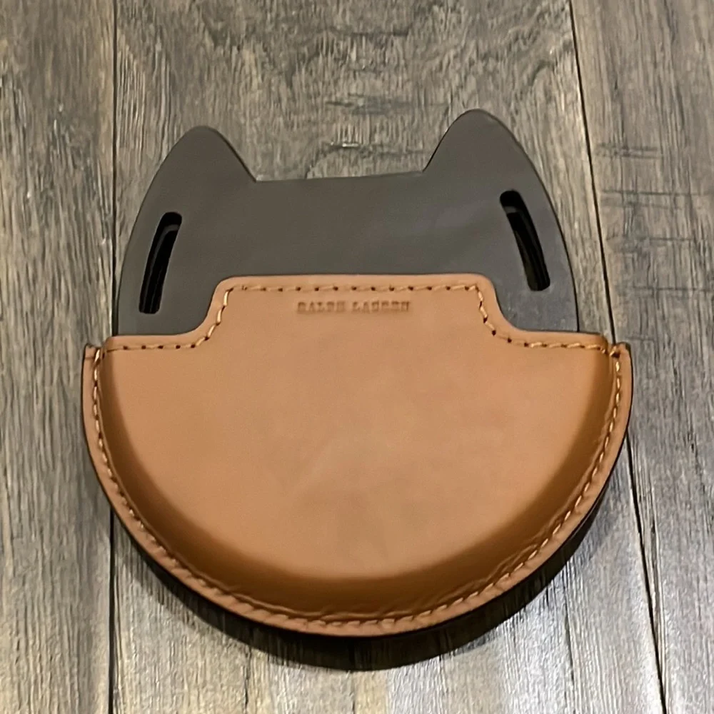 Polo Ralph Lauren Wentworth Coasters + Caddy Horseshoe Equestrian Saddle Leather